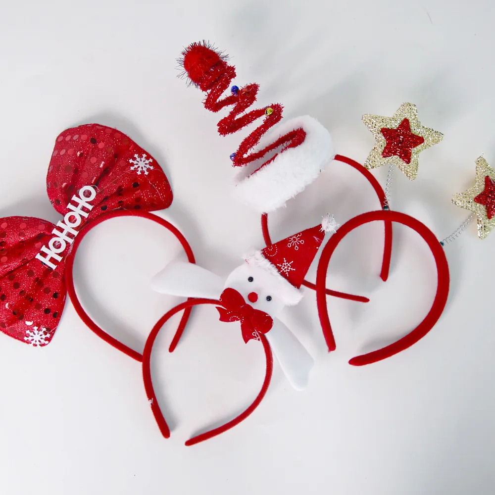 Christmas Headband Girls Party Decoration Christmas Tree Headwear Pentagram Headband