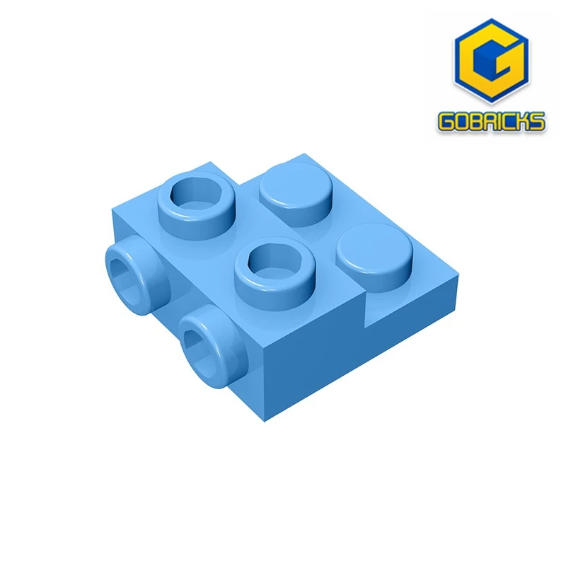 Gobricks GDS-801 PLATE 2X2X2/3 W. 2. HOR. KNOB compatible with lego 99206 children's DIY Educational Building Blocks Technical gobricks gds 709 plate w hook 1x2 compatible with lego 4623 88072children s diy educational building blocks technical