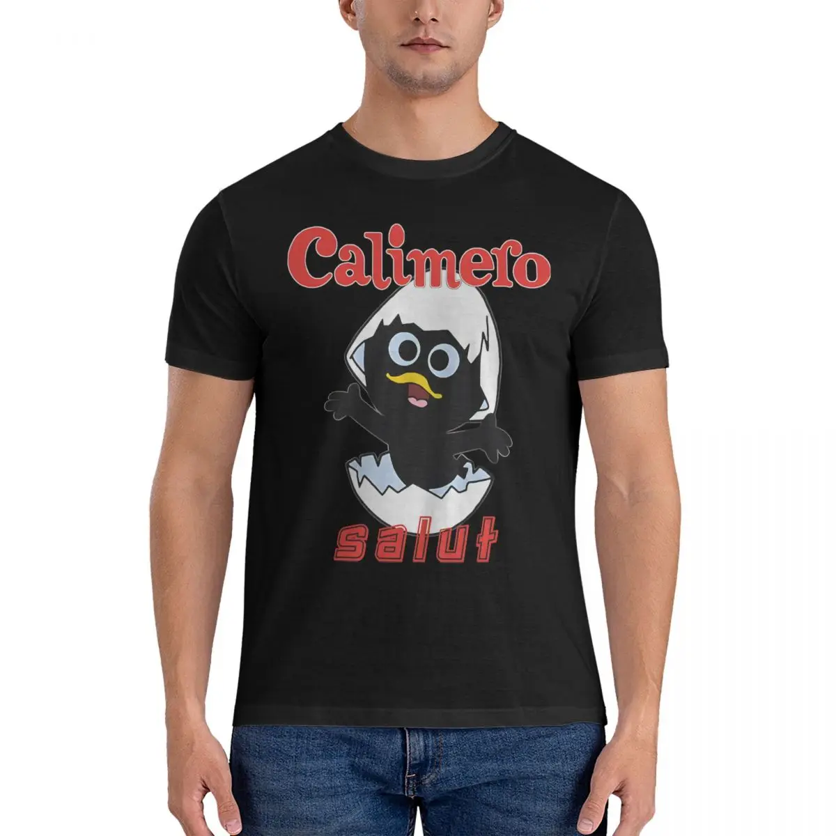 Повседневная мужская футболка Salut с круглым вырезом, хлопковая Футболка C-Calimero с коротким рукавом, футболка, идея для подарка, одежда