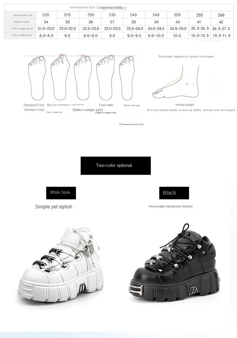 Women Leather Shoes Women's New Men Spring Heavy Metal Platform High-Top Punk Leather Shoes Gothic Dark Motorcycle Boots Tide