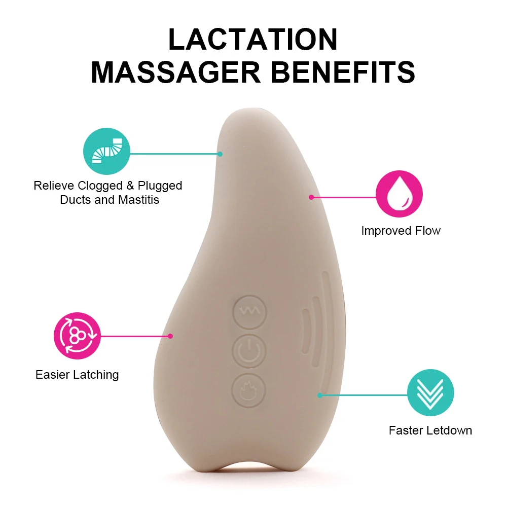 Warming Lactation Massager Soft Silicone Breast Massager for Breastfeeding  Heat Vibration for Clogged Ducts Improved - AliExpress