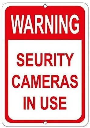

Warning Security Cameras in Use Security Sign Aluminum Metal Sign - 8" X 12" inch