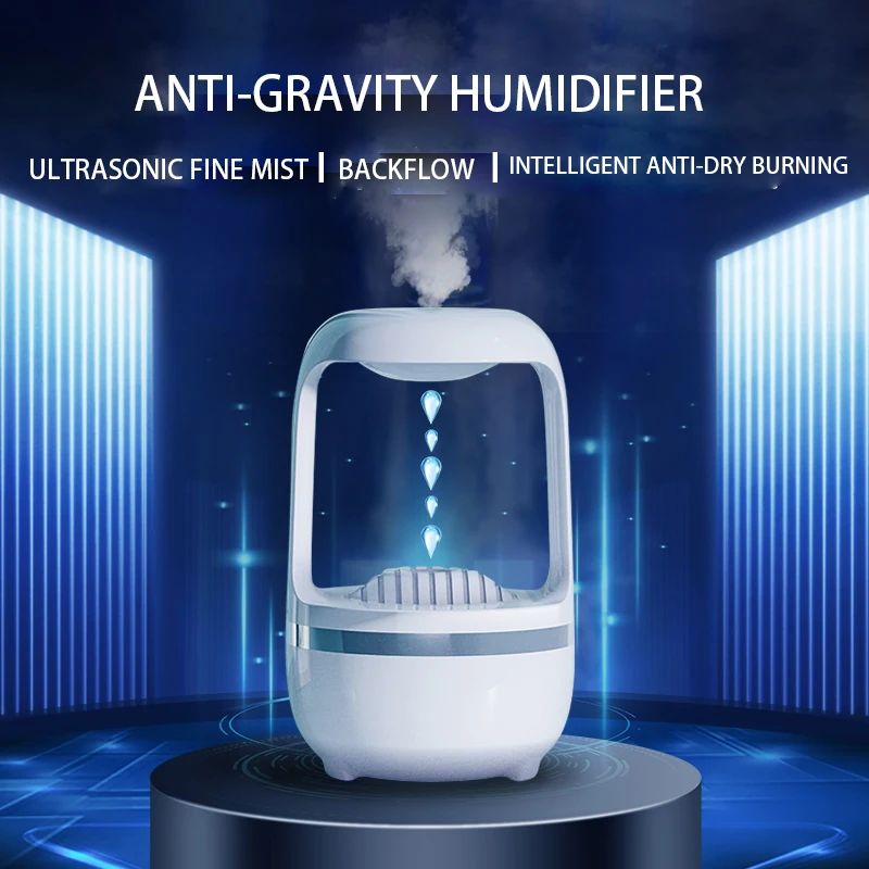

Anti-Gravity Water Drops Large Capacity Air Humidifier Aromatherapy Essential Oil Diffuser USB Sprayer LED Lamp Home