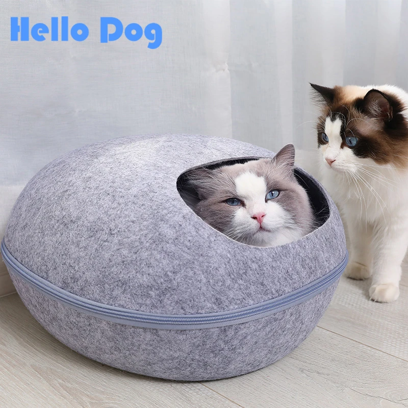 Felt Eggshell Nest Cat Bed Cushion Cat Felt House Bed Cat House