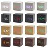 Wood Cube Voice Control Led Alarm Clock Home Bedroom Dormitory 1