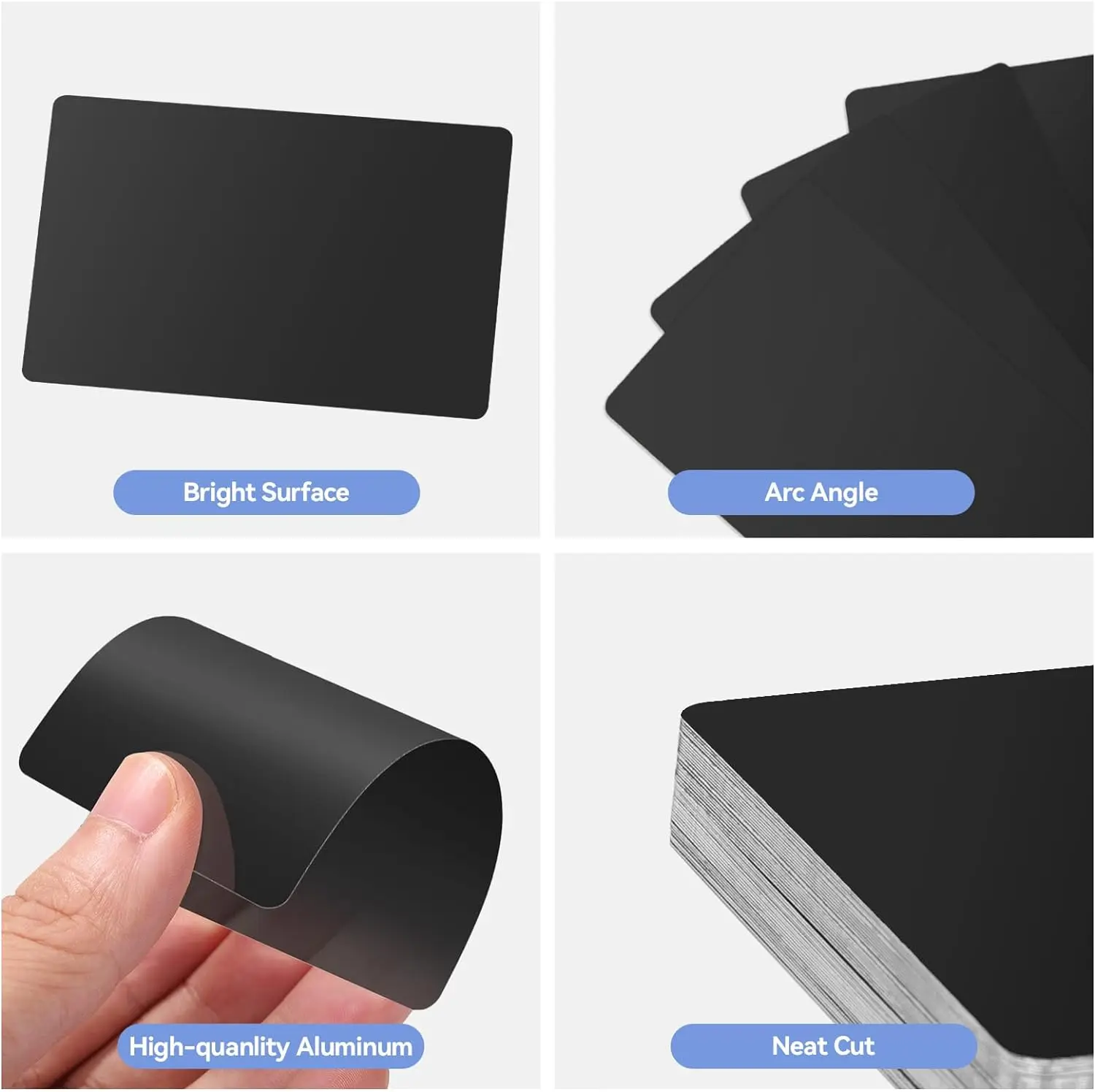 Aluminum Name Card 50Pcs CNC Laser Engraving Blanks 85*55mm Aluminum Blank Metal Name Card for CNC Engraving Laser Crafting