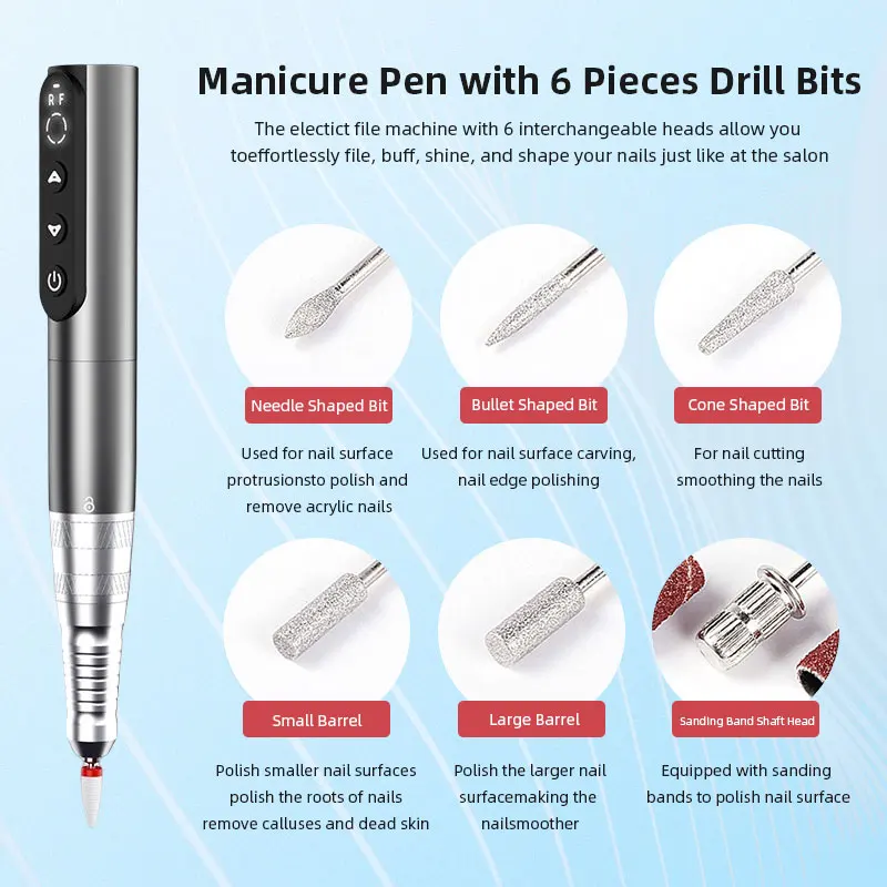 Nail Drill Professional Machine Cordless Electric Manicure Cutter For Nail Repair Designed For Salons Families Gift Giving 4