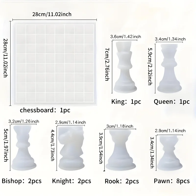 Chessboard Resin Silicone Mold Set 4