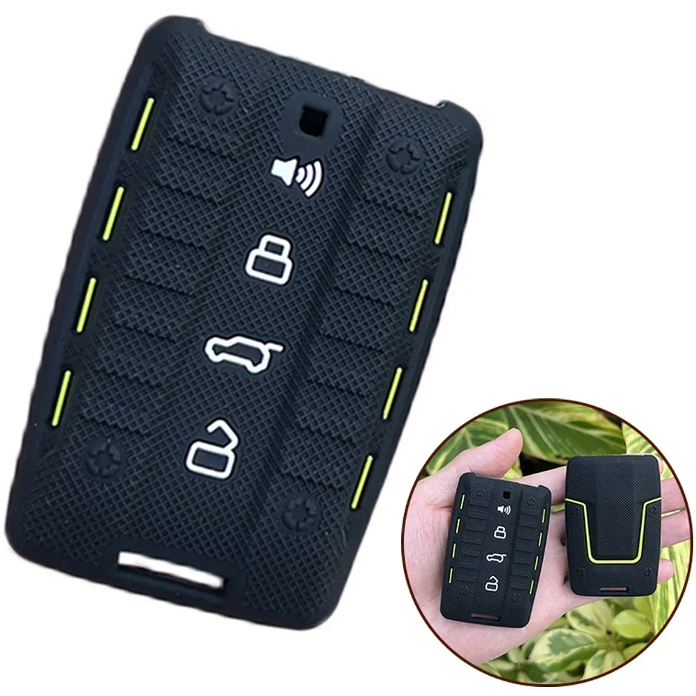 Dual-Tone Black and Green Silica Gel Car Key Protector Cover Set