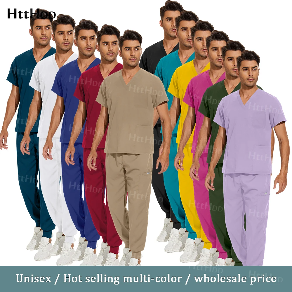 Conjuntos-de-uniformes-m-dicos-de-manga-corta-para-hombres-trajes-quir ...