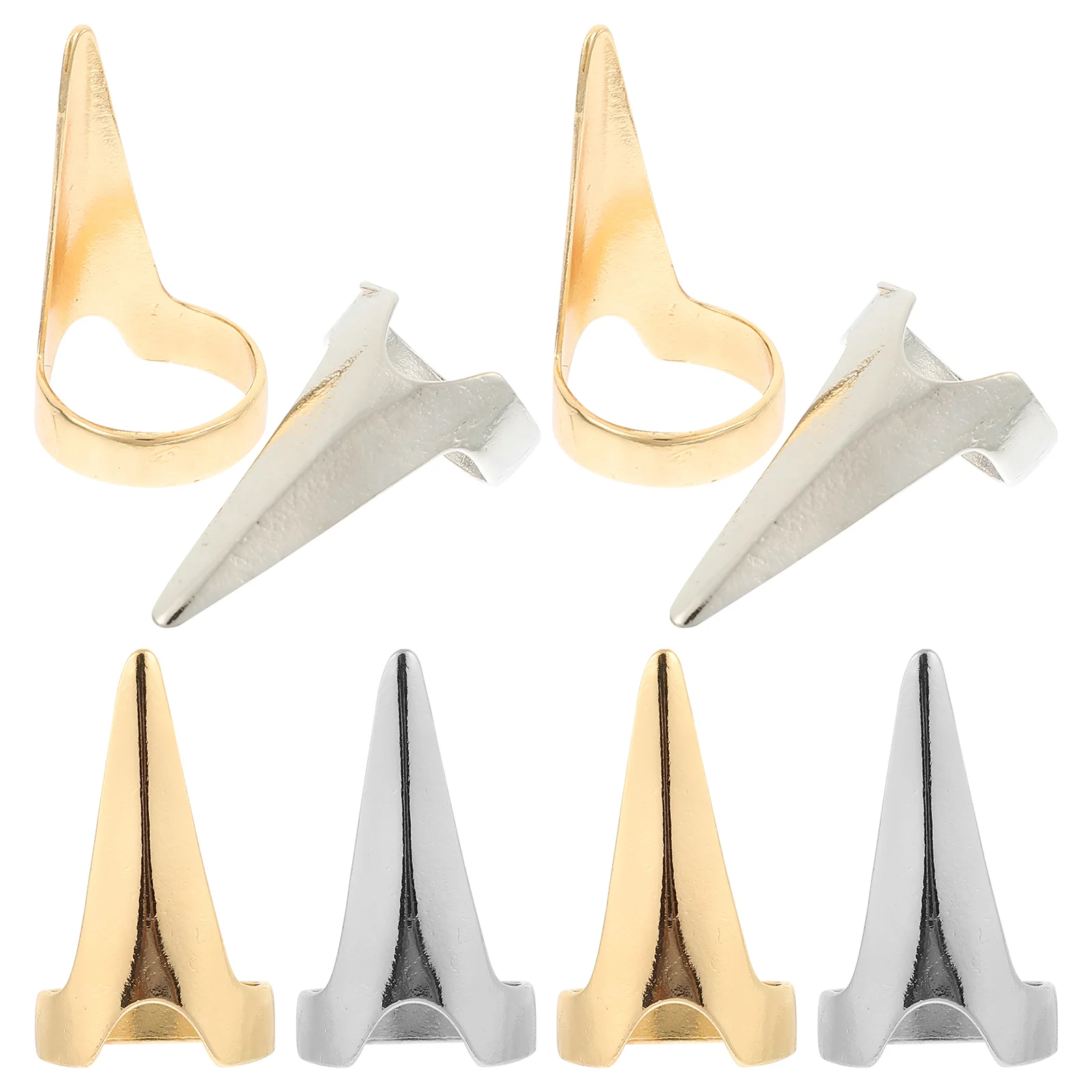 

10 Pcs Layered Barber Tools Hair Selecting Rings Braiding Cosplay Portable Parting Nail Fingers Claw Zinc Alloy Sectioning