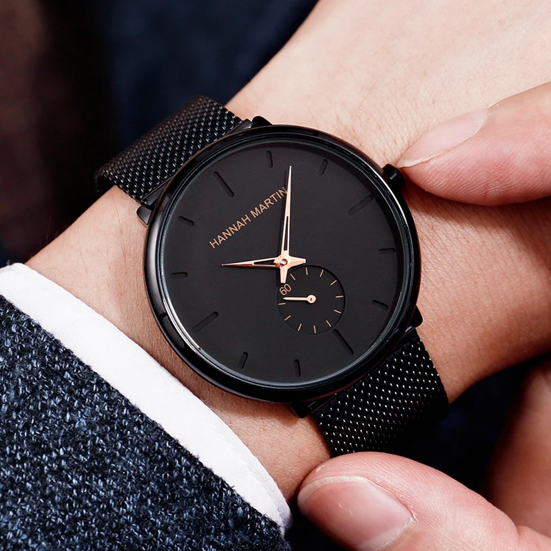 Dropship Fashion Simple Design Waterproof Stainless Steel Mesh Small Dial Men Watches Top Brand Luxury Quartz Relogio Masculino 4
