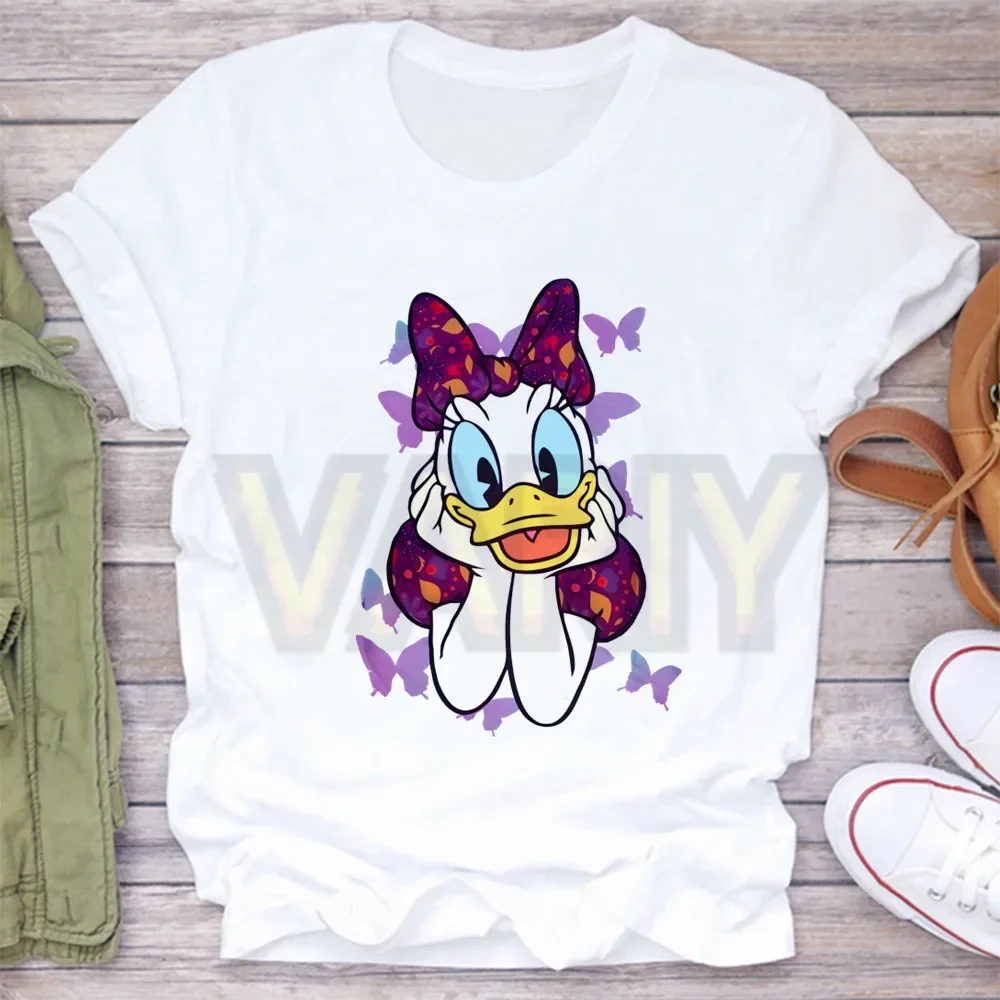 New Fashion Women's Pattern T-shirt Kawaii Daisy Duck T-shirt Summer Short Sleeve Breathable Comfortable T-shirt Streetwear Top 4