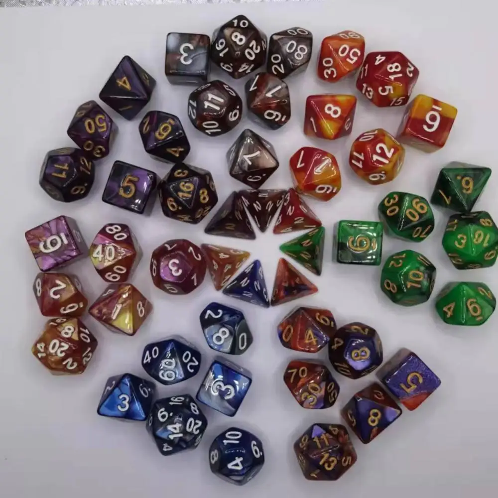 7 개/대 투명 다면체 D & D COC 주사위 세트 RPG 판타지 물약 플라스크 | 던전 드래곤 DnD 주사위 테이블 게임용