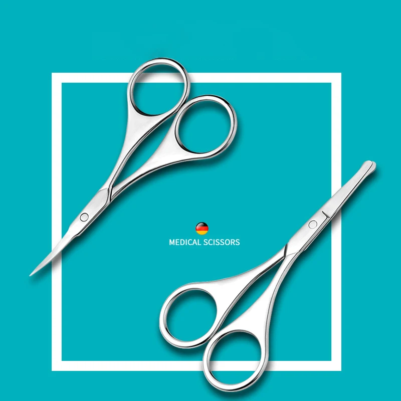 Nose Hair Scissors Eyebrow Trimmer Cutter Straight Round Tip For Nail Beard Manicure Makeup Stainless Steel Tools nose hair scissors,facial hair scissors,manicure scissors,eyebrow scissors,stainless steel scissors,hair scissors