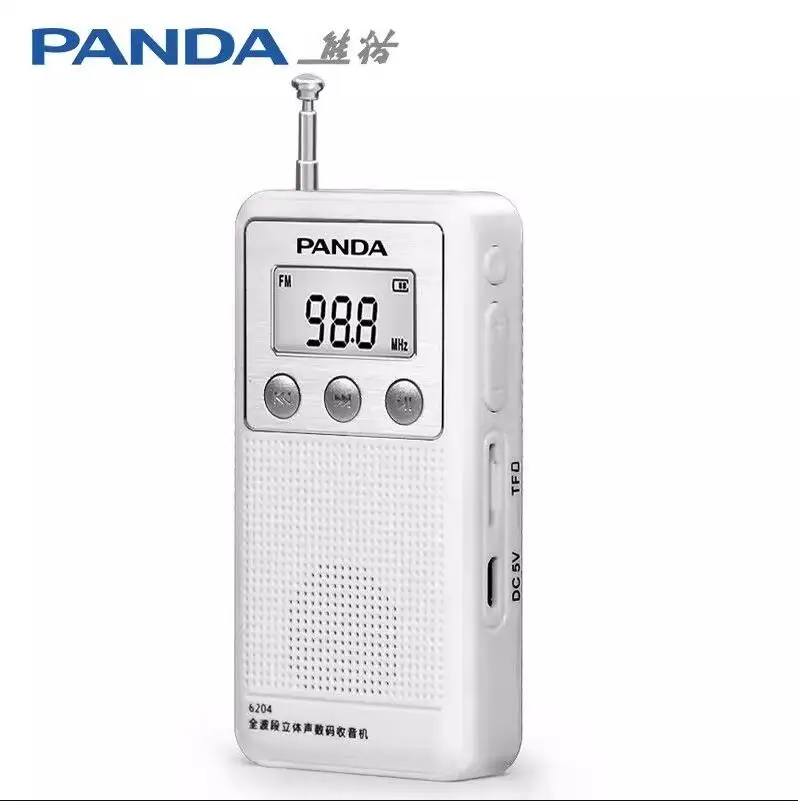 

Newly Panda 6204 Radio FM/MW/SW Small MINI Radio TF Card MP3 Play Portable Semiconductor LCD Display Player With battery