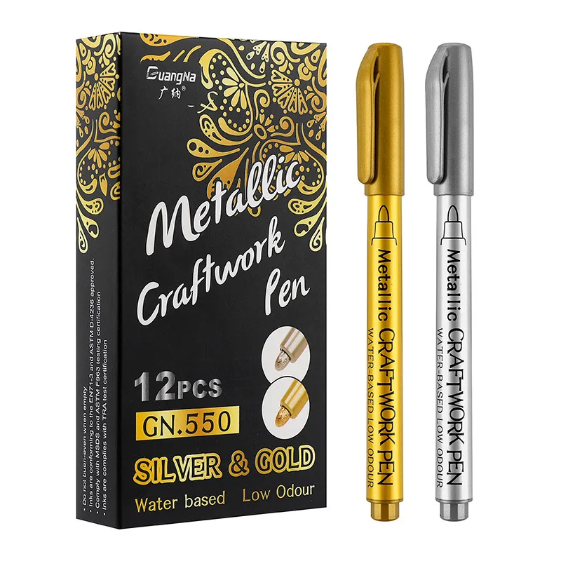 Gold Silver Paint Marker Diy Metallic Waterproof Permanent Craftwork