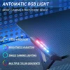 40 INCH Gaming Desk with LED Lights, Home Office Gamer Desk, Ergonomic Computer Table with Large Carbon Fiber Desktop 5