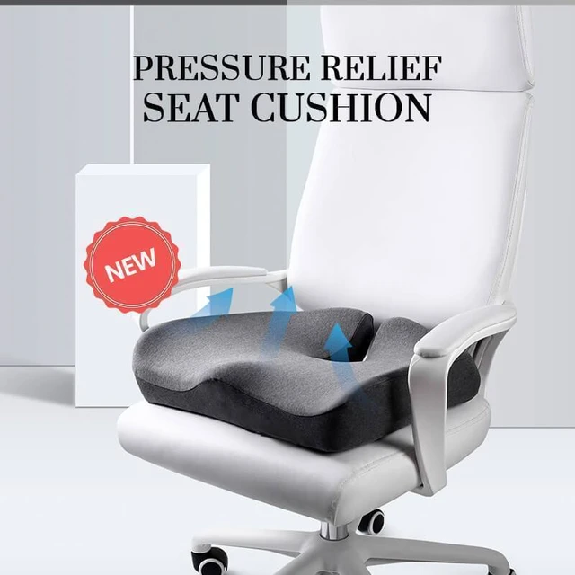 Pressure Relief Seat Cushion Back Pain Orthopedic Therapy Car Office Chair  Wheelchair Support Tailbone Sciatica Relief