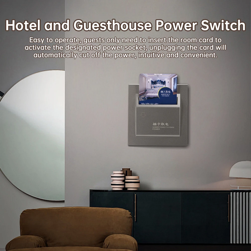 Description Picture 5 of itemAC180-250V 86 Type Hotel Card Insertion Power Switch Rfid Keycard System Insert Card Power Saving Energy Switch