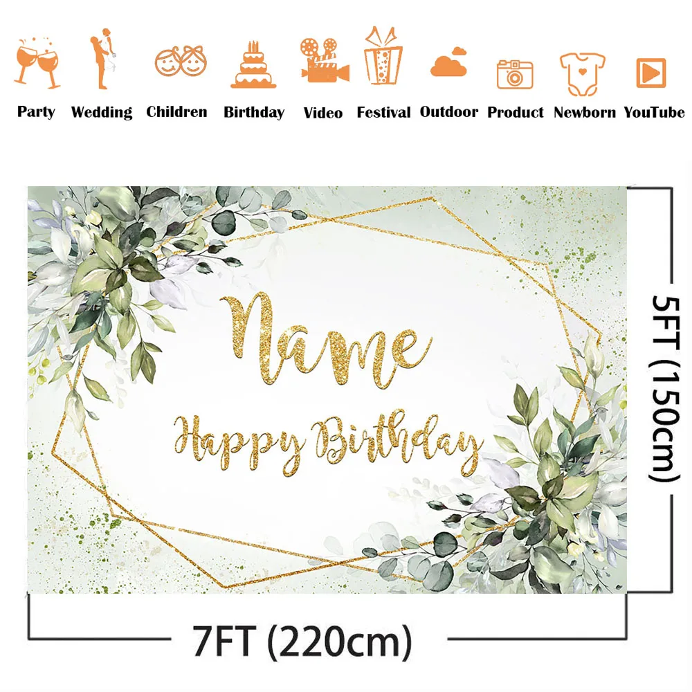 Photography Birthday Backdrop Name Customize DIY Banner for Party Decoration photo backdrop