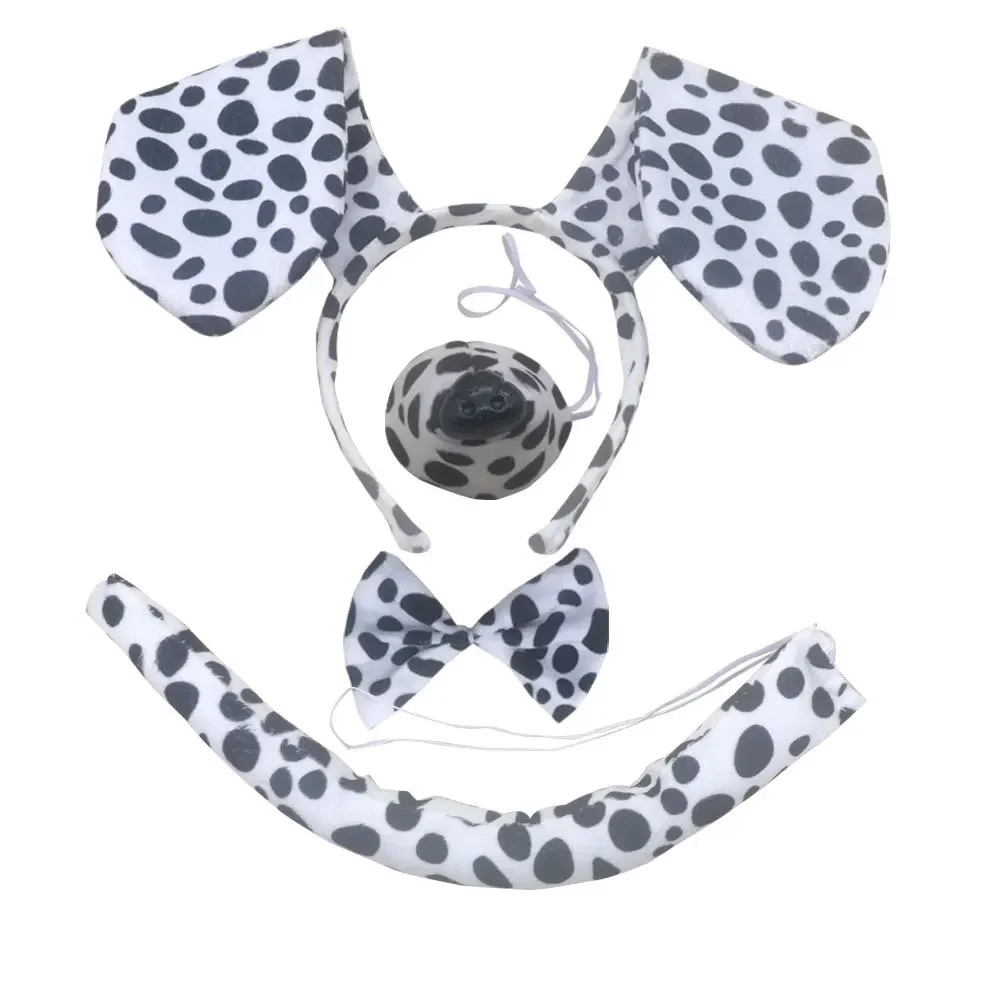 Puppy Dog Ears Headband Tail Bow Nose Kit Animal Cosplay Costume