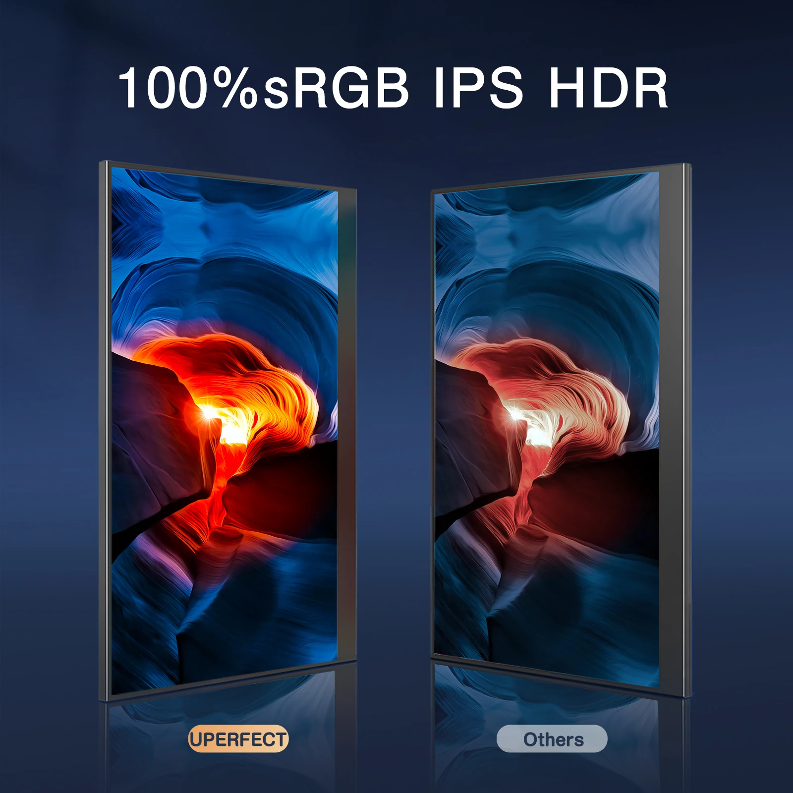 Uperfect 2K ޴ , ׷̵  16 10 Ʈ  500 NITS  Ʈ IPS HDR  ɾ ũ  ,  Ŀ ǻ ÷ HDMI Type-C VESA 
