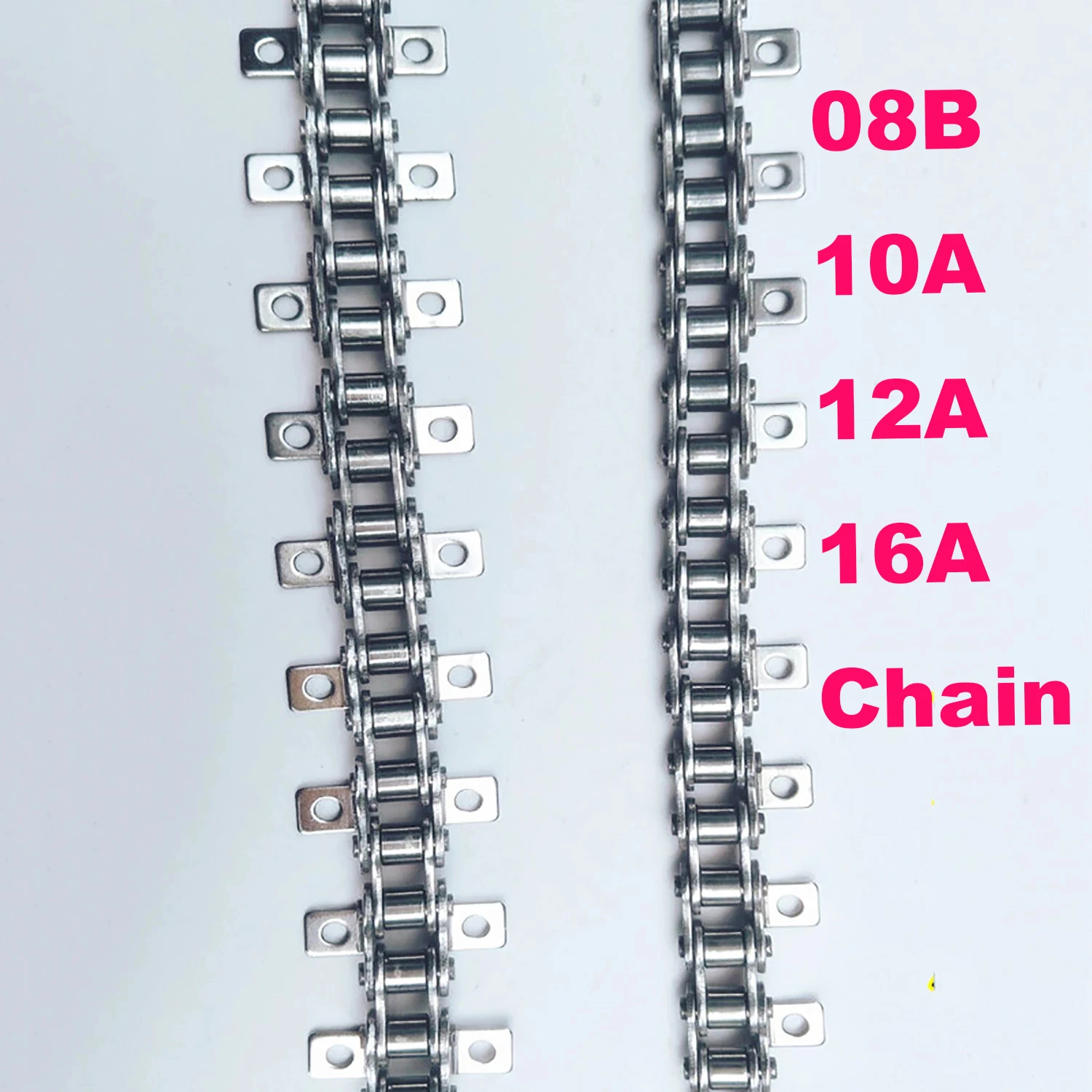 1PC 08B 304 Stainless Steel Double Bend Ear Drive Chain Industrial Roller Chain For Conveyor Transmission 12.7mm Pitch 1.5 Meter