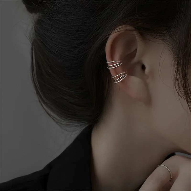 Ear Clip Earrings 1PC Multilayer Ear Cuff Women Clip Earrings No Piercing Party Punk Fashion Jewelry