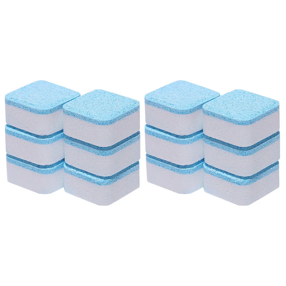 12PCS Tablets Washing Machine Effervescent Tablets Cleaner Laundry Deep Cleaning Remove Odor Decontamination Tablets