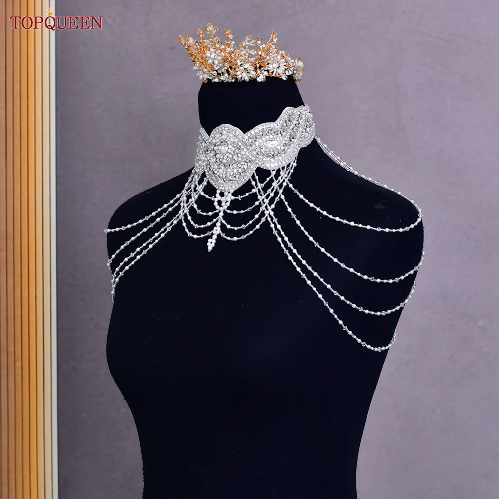 ネックレス・ペンダント Draped Chain Rhinestone Necklace 18
