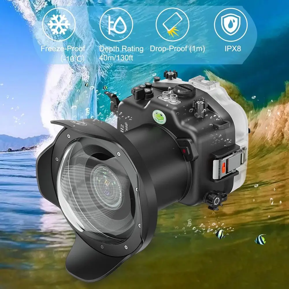 SeaFrogs SF-S-X-H2 돔 포트 키트, 전문 다이빙 수중 하우징, 방수 케이스, 후지필름 XH2, WA005A, 40M, 130FT