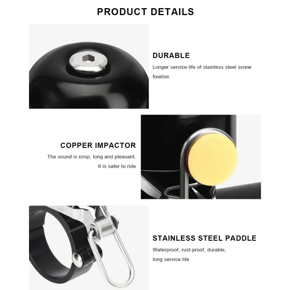Bicycle Bell Classical Clear Loud Sound MTB Bike Handlebar Ring Horn Safety Cycling Warning