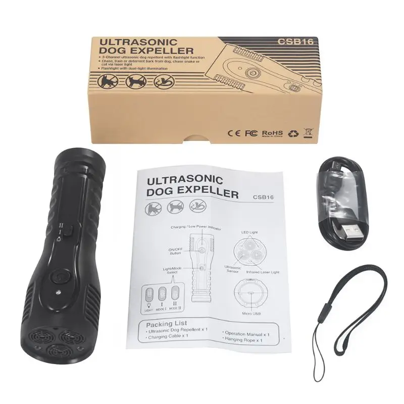 

Dog Trainer & Bark Control Stop Bark Get Rid of Bats with Flashlight