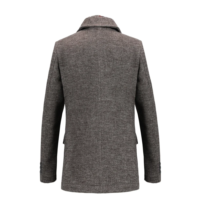 Brand clothing Men Wool Blend Coats Autumn Winter New Solid Color High Quality Woolen Jacket Luxurious Brand Clothing S-4XL