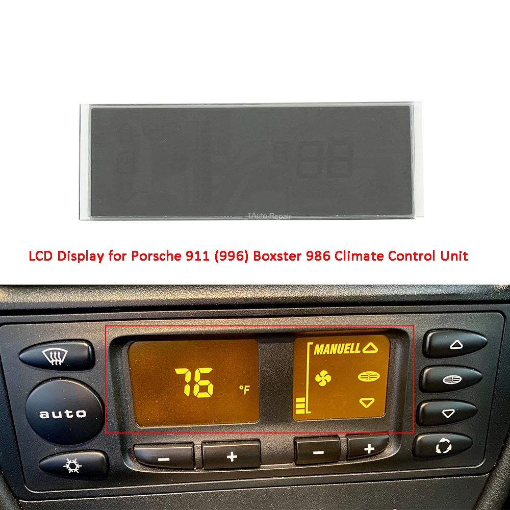 LCD Display for AC Heater Temperature Climate Control For Porsche 911 (996) Boxster 986 LCD Screen Replacement
