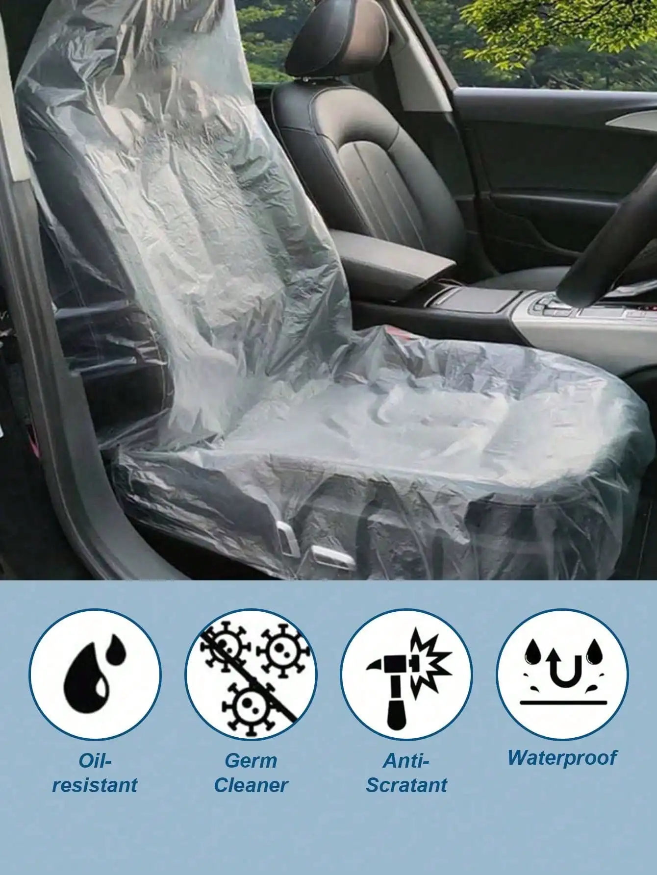 Coprisedili per auto usa e getta da 100 pezzi: un "conveniente scudo" per la protezione multi-scenario, previene macchie di seggiolini auto. - Image 3