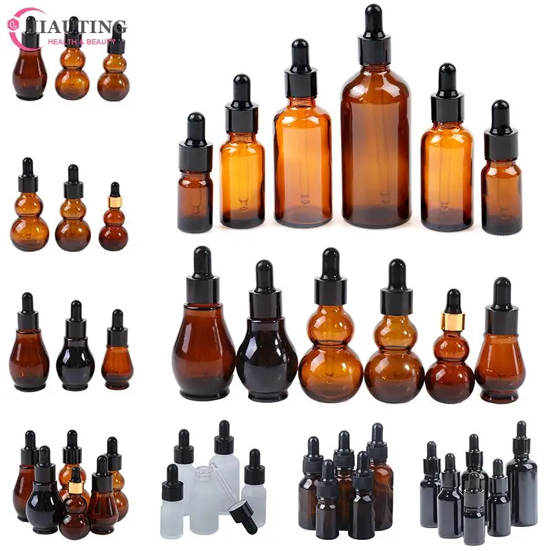 1PC 5/10/20/30 ml 파인 스프레이 안개 앰버 유리 Dropper 병 에센셜 오일 향수 피펫 병 Refillable 빈 컨테이너
