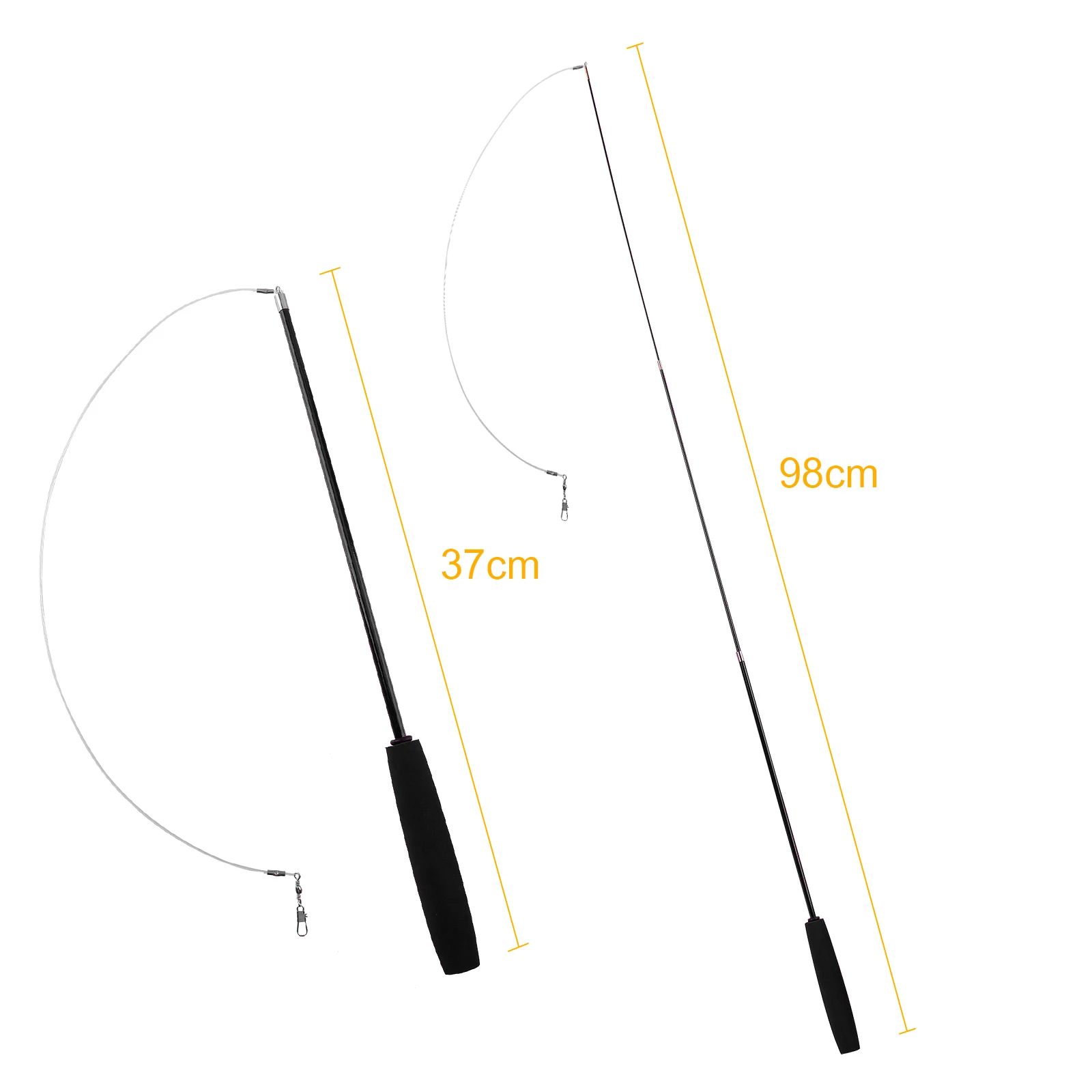 Telescopic Cat Teaser Wand Toy – Three-Section Fishing Pole Interactive Kitten Stick