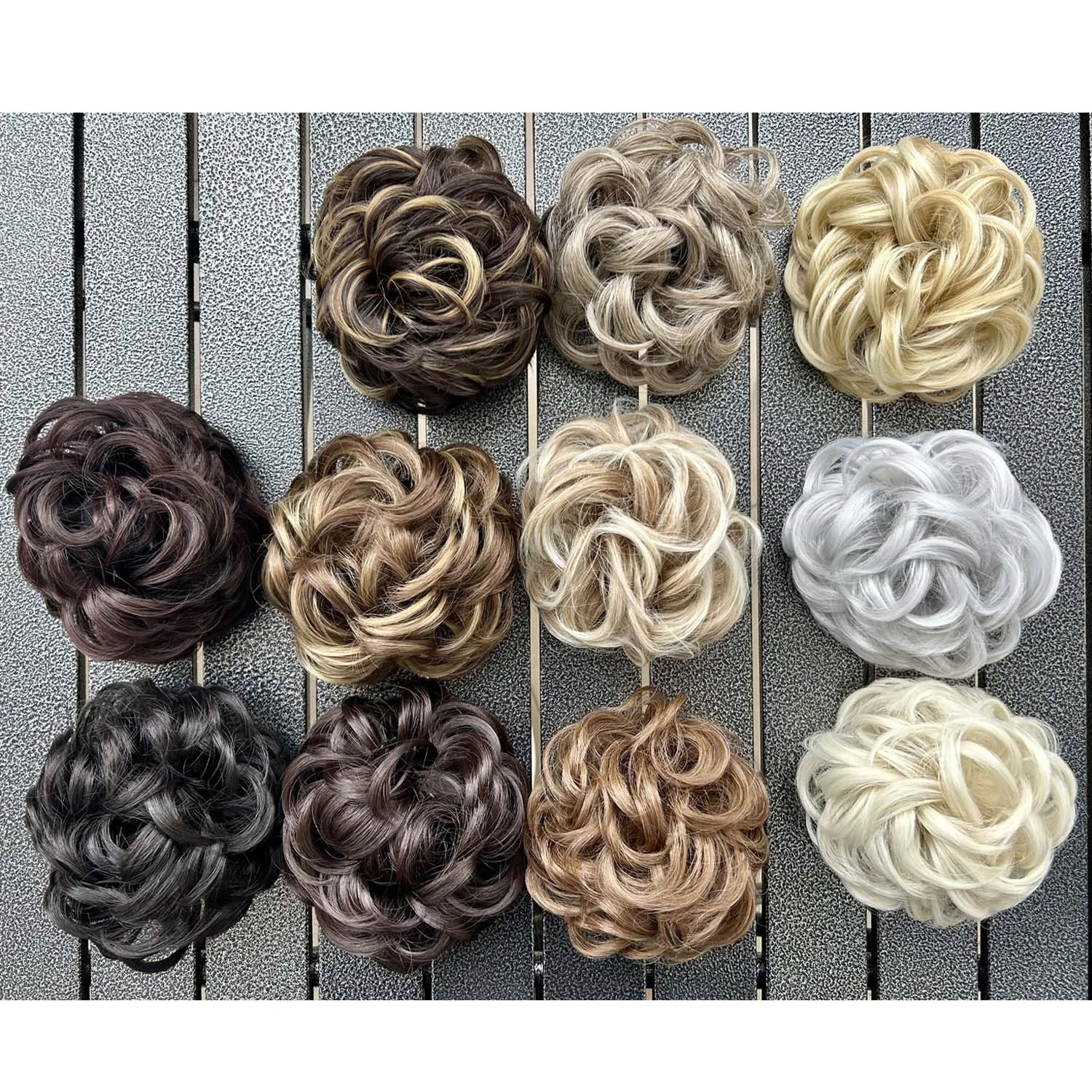 합성 클로 클립 메시 번 헤어피스 여성용 가벼운 웨이브 컬리 헤어 스크런치 익스텐션 다양한 경우에 사용 가능