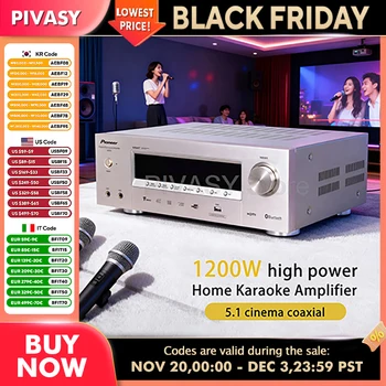 1200W Amplifier Bluetooth Amp SNR85dB Sound Amplifier HDMI 4K ARC Optical Coaxial  DSP For Karaoke 5.1 Channel Home Theater KTV