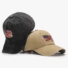 American Flag Print Washed Baseball Hat, The Stars and Stripes Mesh Hat Sun Visor Adjustable Buckle Lightweight Adjustable Strap 3