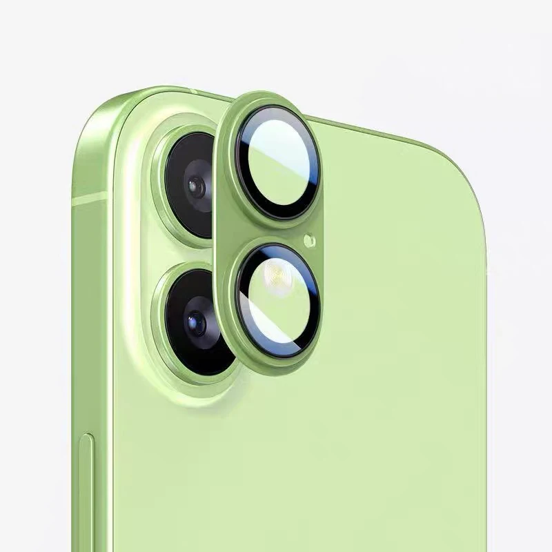 Premium Alloy Black Lens Protector - Metal Tempered Glass Cover with Lens Ring Cap