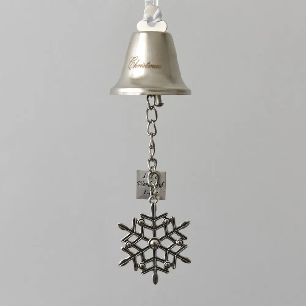 Silver Iron Christmas Bell Ornament for DIY Holiday Decor