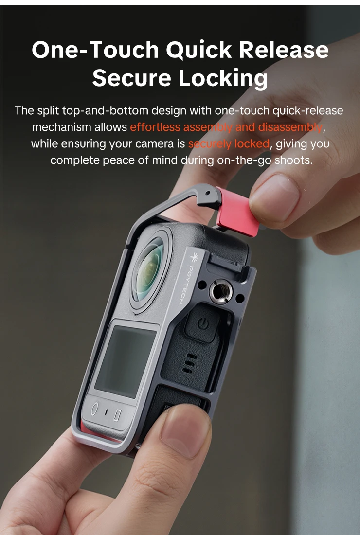 PGYTECH OSMO 360-Kamerakäfig für DJI OSMO 360, magnetische Verbindung, Typ C, Flip-Top, verschiedene Anschlüsse – Detail 3