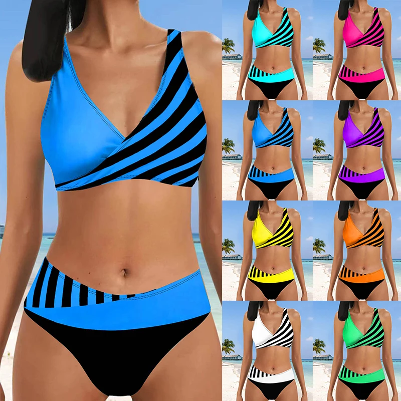 

2023 New Bikini Sexy Beach Swimwear Women's Summer Fashion Design Printed Swimwear Bikini Set Women's Two Piece Swimwear