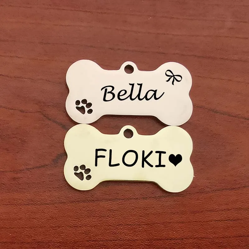 

Pet ID Tag Personalized Free Engraved Keychain for Cat Puppy Dog Tag Pendant Keyring Bone Paw Bone Pet Accessories