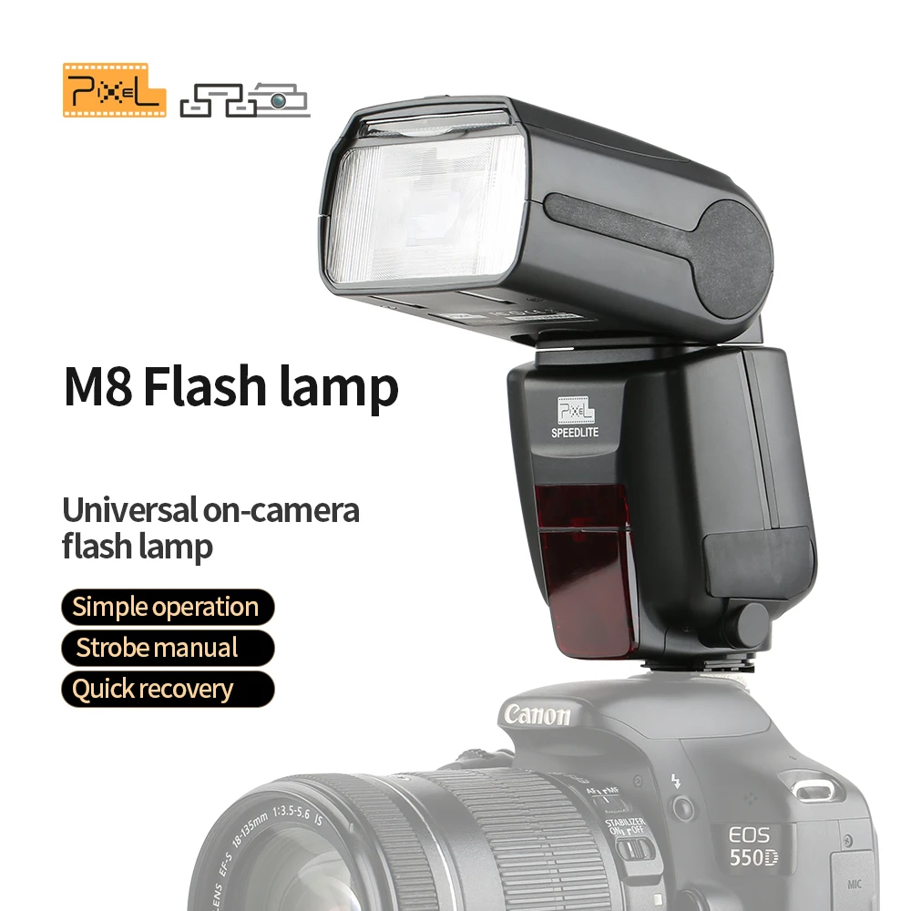 Pixel M8 Wireless Camera Flash Speedlite with Adjustable LED Fill Light
