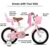JOYSTAR Kids Bike for Ages 2-7 Years kids, 12 14 16 Inch Girls Bikes with Doll Seat & Streamers, Boys Bike with Flag & Plate