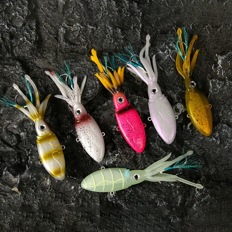 90g 130g 170g 200g 250g Octopus Seeker VIB Metal Squid Deep Sea Fishing Lures Tuna  Snapper Ocean Boat Fishing Torlling Fishing